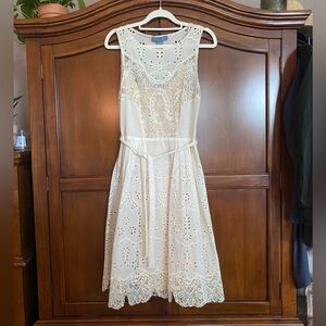 Gorgeous Lil Anthropologie petites cotton dress eyelet and lace. NWT